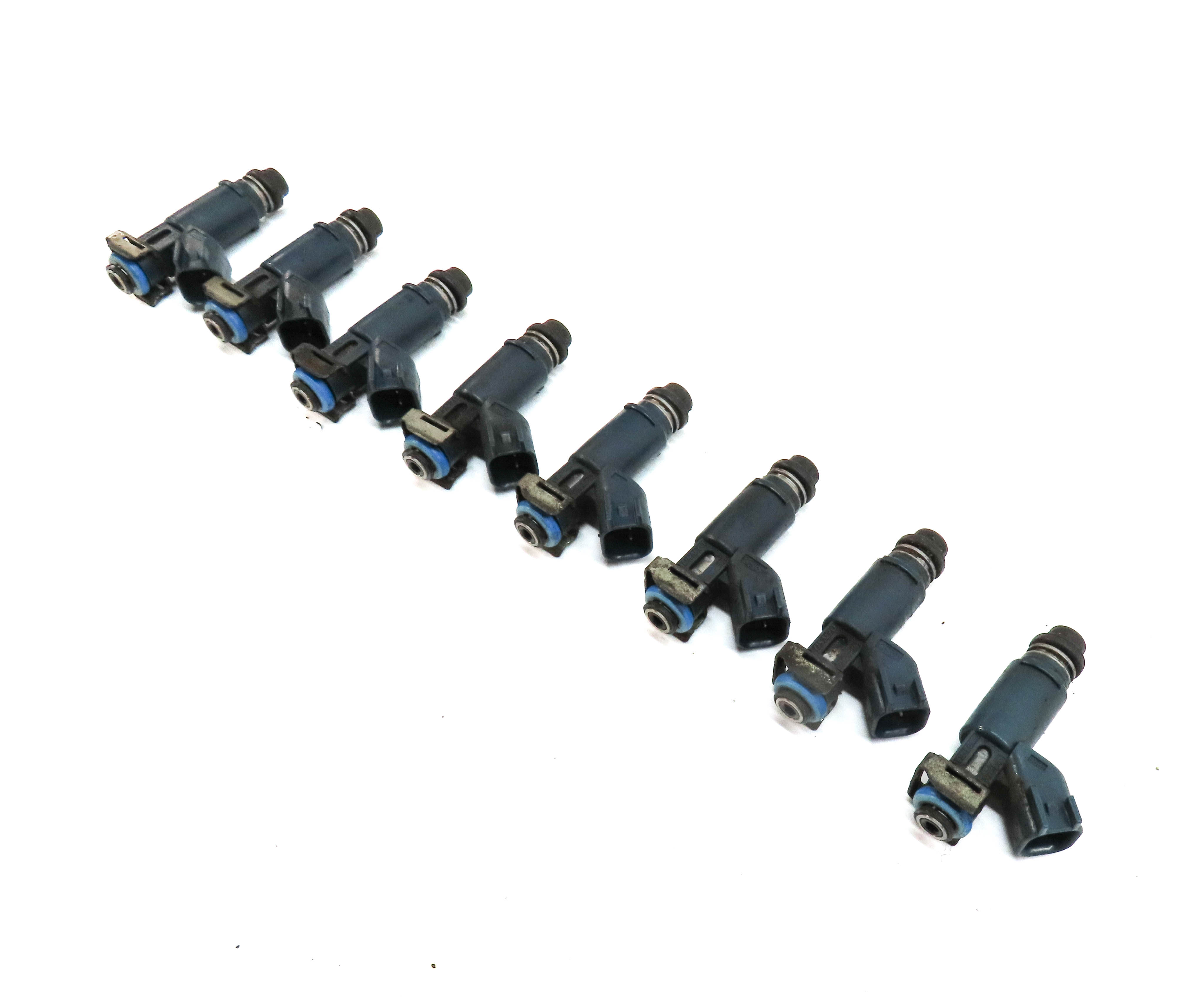 06-09 RANGE ROVER SPORT (L320 L322) 4.2L SUPERCHARGED ENGINE FUEL INJECTOR SET-8 — exact item pictured